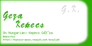 geza kepecs business card